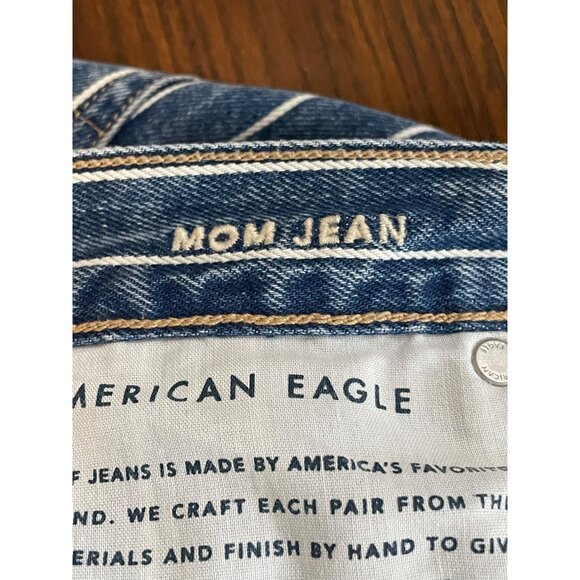 American Eagle Outfitters Blue and White Striped High Rise Jeans - Picture 5 of 9